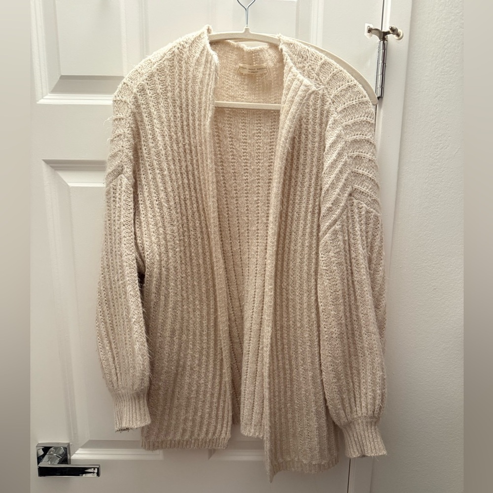 Truly Madly Deeply Cream Ribbed Cardigan